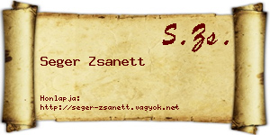Seger Zsanett névjegykártya